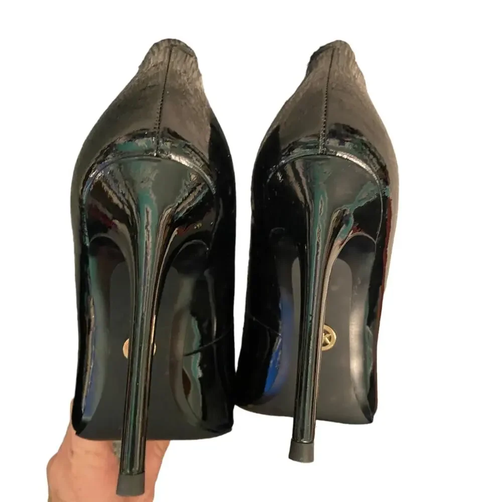 NEW $595 Michael Kors Muse Timeless Black Patent Leather Stiletto Pumps Size 9